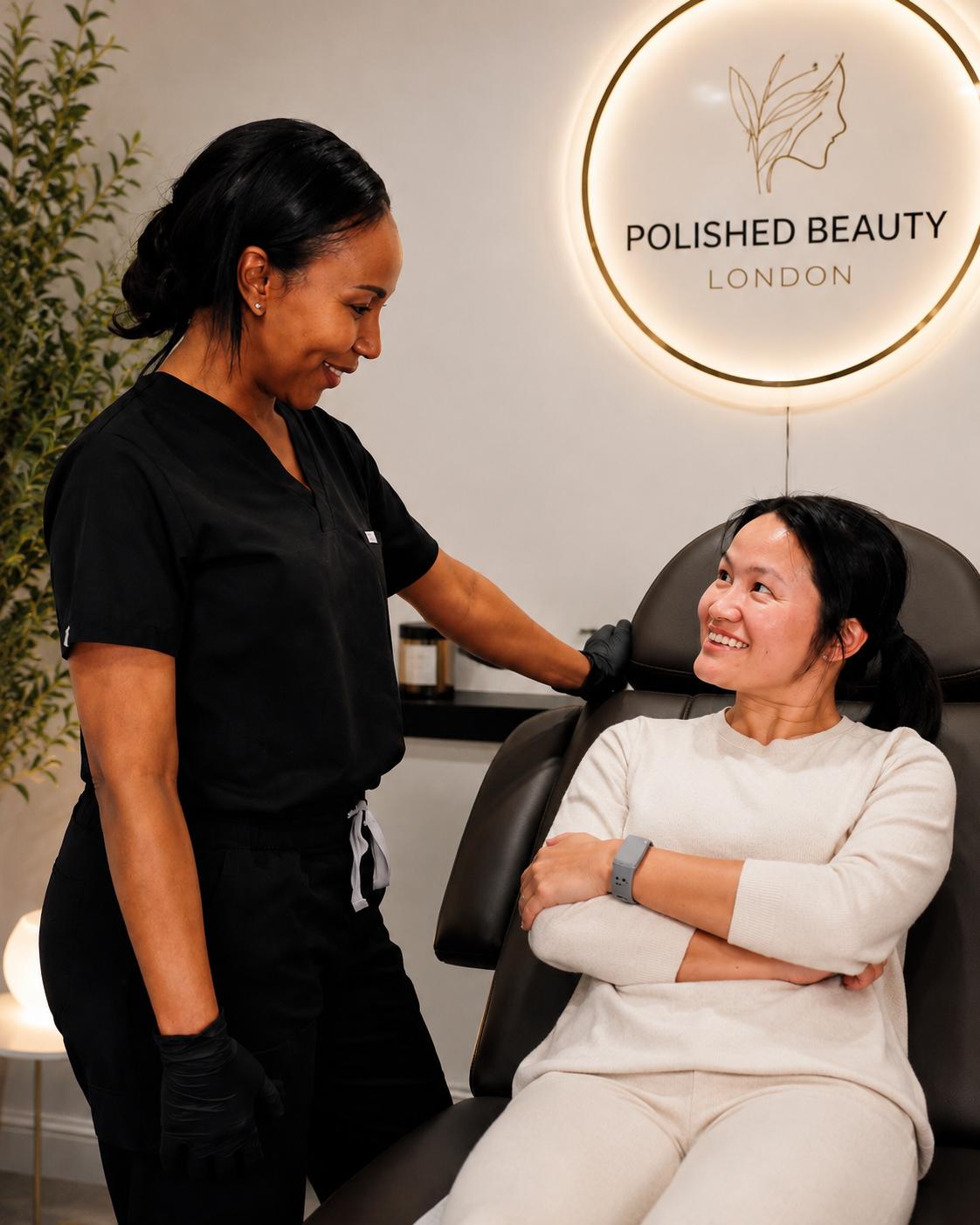 Polished Beauty London practitioner with client
